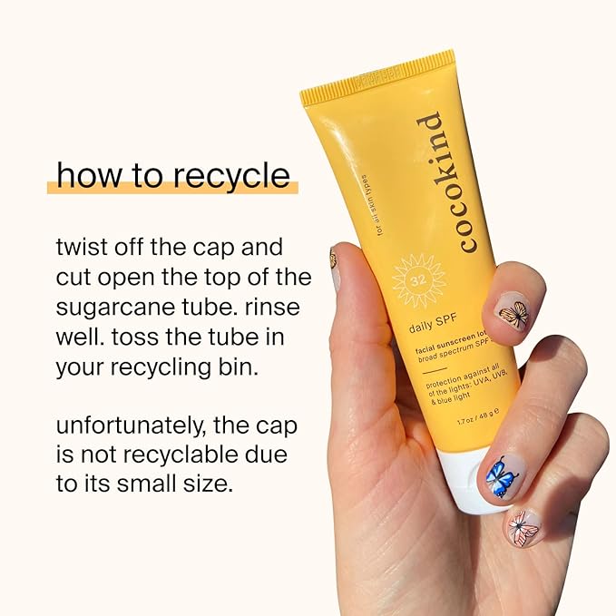 Cocokind Daily SPF, Mineral Face Sunscreen with Zinc Oxide, SPF 32, Reef Safe, Unscented, All Skin Types, Non-Toxic, Cruelty Free, 1.7 fl oz-GlimoraGlow