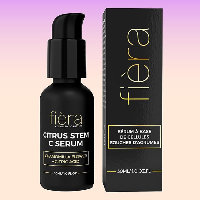 Fièra Vitamin C Serum with Hyaluronic Acid & Citrus Stem Cells - Anti-Aging Brightening, Firming, Hydrating Serum for Mature Skin, Reduces Dark Spots, Fine Lines & Boosts Radiance - 1 FL. OZ. / 30 ML-GlimoraGlow