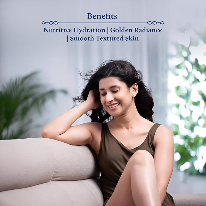 Blue Nectar 24K Carat Gold Body Milk for Women & Men | Body Lotion with Plant Based AHA & Niacinamide | Moisturizer for Body | All Skin Types (14 Herbs, 3.38 Fl Oz)-GlimoraGlow