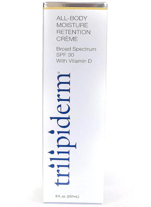 Trilipiderm All-Body Moisture Retention Crème with SPF 30, Vitamin D - 8oz Airless Pump Sunscreen-GlimoraGlow