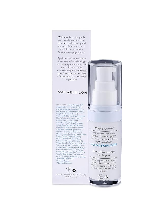 Hyaluronic Acid Anti-Aging Eye Cream - 15ml | Under Eye Cream | Marine Extracts | Bearberry and Licorice Root for Dark Circles | Eye Cream | Wrinkles and Reduce Puffiness | Fragrance-Free-GlimoraGlow