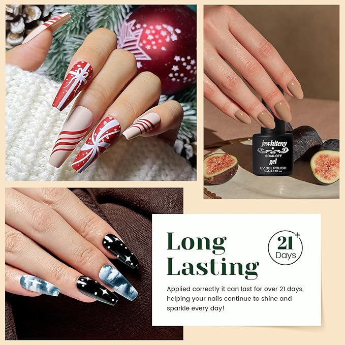 JEWHITENY 23PCS Nail Polish Set 20 Colors Gel Nail Polish Jelly Color Natural and Elegant Long Lasting Suitable for Salon at Home-GlimoraGlow