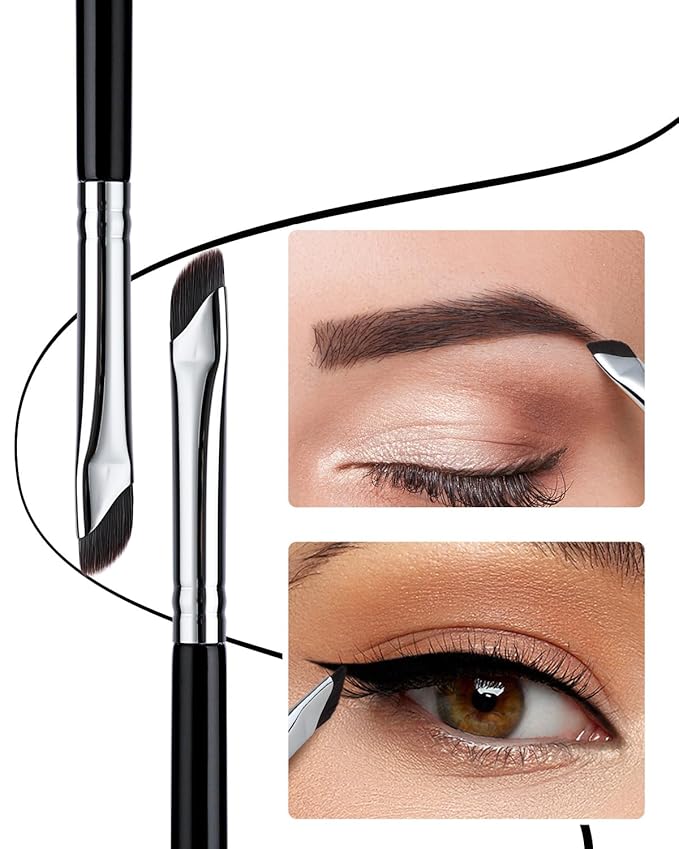 EIGSHOW Eyeliner Brush Gel Eyeliner Makeup Brush for Precise Eye Liner Eyebrow Eyelid Ultra Thin with Curved Bristle (E865 2Pieces)-GlimoraGlow