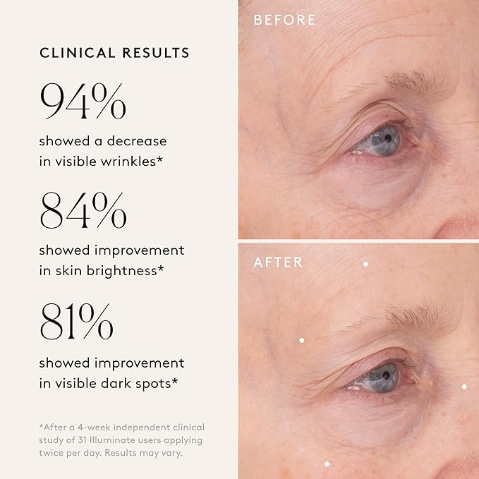 Naked & Thriving Illuminate BC+ Face Serum | Hyaluronic Acid, Vitamin C, Bakuchiol | Organic, Vegan, & Naturally-Derived Skin Care | For Mature Skin, Visible Spots and Wrinkles (1.0 fl oz/30 mL)-GlimoraGlow