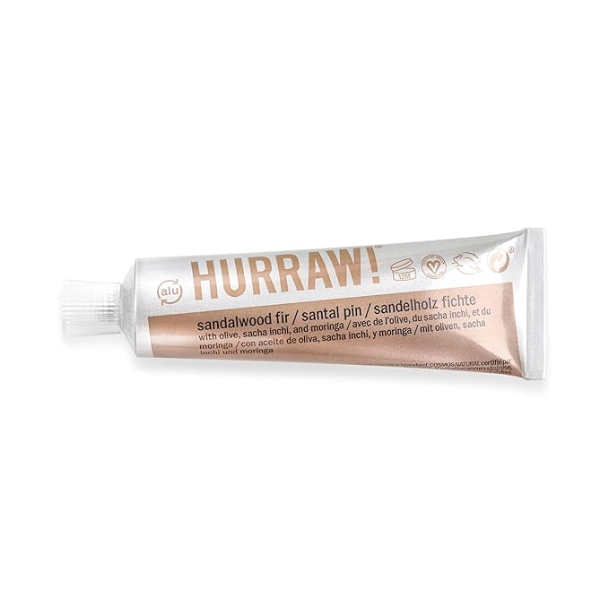 Hurraw! Balmtoo Squeezable Balm, Sandalwood Fir: Thick, ultra-moisturizing. Anywhere application. Body, face, lips, neck, fingers, toes. 1 tube = 7 sticks of lip balm. Natural, Organic. Made in USA-GlimoraGlow
