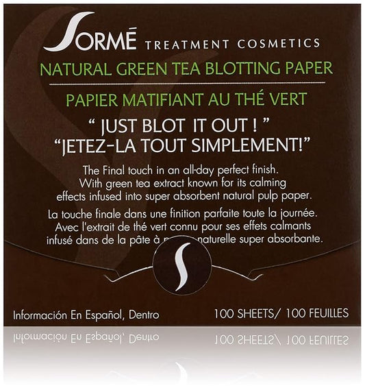 Sorme' Treatment Cosmetics Blotting Paper, Green Tea, 0.5 oz.-GlimoraGlow