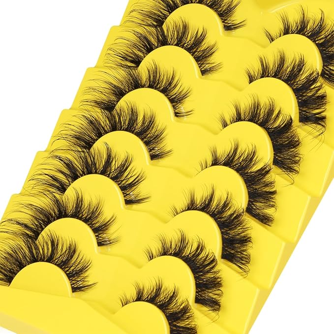 Fox Eye Lashes Wispy False Eyelashes Natural Look Clear Band Lashes 20mm 3D Mink Lash Cat Eye Spiky Strip Eyelashes Pack by Kiromiro-GlimoraGlow