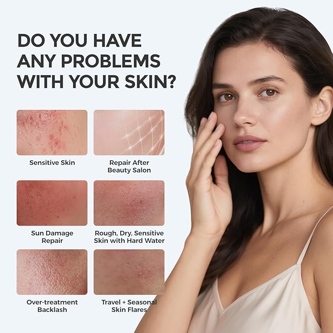 Intensive Repair Serum, 15%Hyaluronic Acid for Sensitive Skin Anti Aging Ultra Hydrating Serum for Face Calming Barrier Repair Redness Relief with Ceramides Centella 30Vials Daily Travel Care-GlimoraGlow