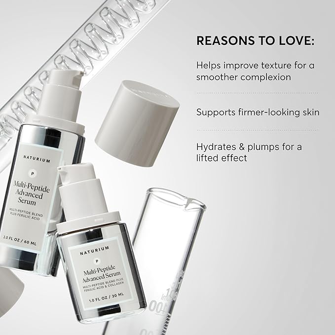 Naturium Multi-Peptide Advanced Serum Jumbo, Firming & Smoothing Face Serum for Fine Lines & Wrinkles with Advanced Multi-Peptide Blend, 2 oz-GlimoraGlow