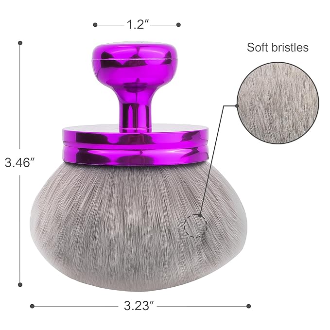 Self Tanner Brushes- Extra Large Blend & Blur Body Kabuki Brush & Back Sunscreen Applicator with Handle, 2 Pcs, Body Makeup Brushes for Legs, Face, Foundation, Tanning, Back Lotion Applicator (Purple)-GlimoraGlow