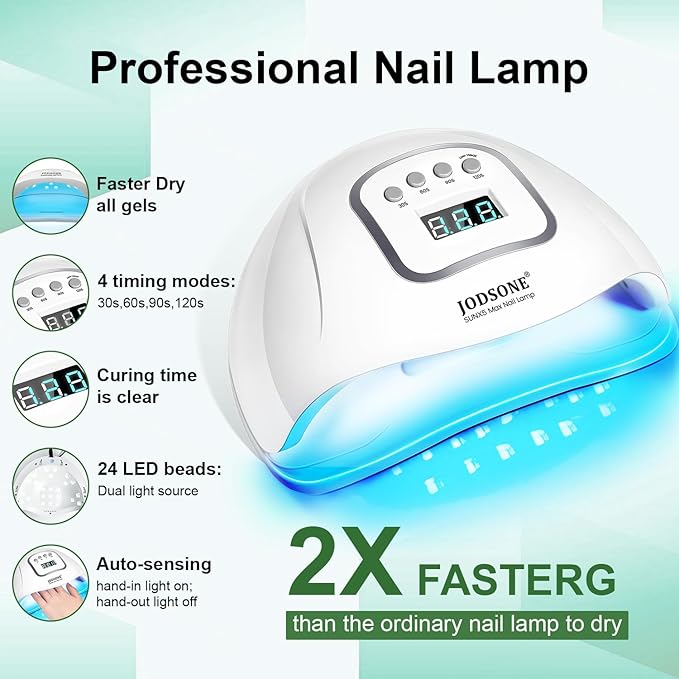 JODSONE 32 Colors Jelly Gel Nail Polish Kit with U V Light Crystal Transparent Classic Color 4 Functional Gel for All Seasons-GlimoraGlow