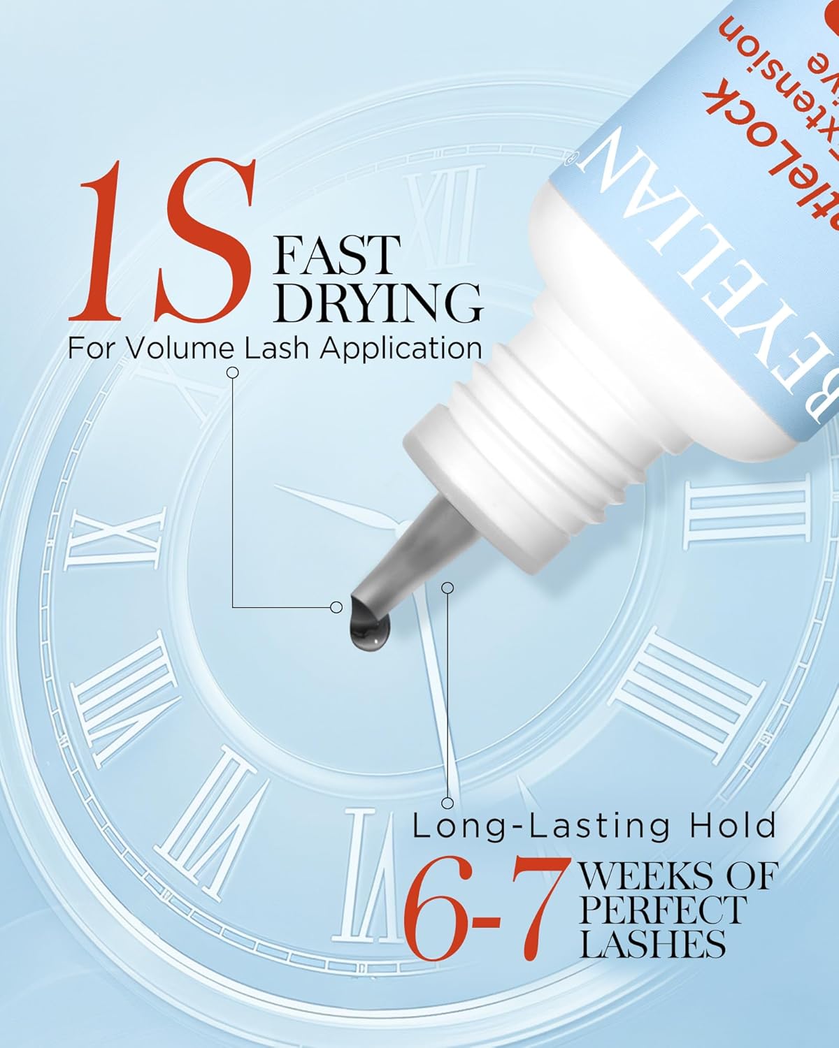 BEYELIAN Sensitive Eyelash Extension Glue, 1 Sec Dry Lash Extension Glue No Irritation Waterproof Long Lasting Strong Hold Adhesive Professional Use Only 0.17fl.oz/5ml (B02)-GlimoraGlow