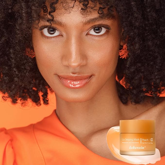Hydrating Lip Sleeping Mask - Day and Night Repair Lip Balm for Chapped Dry Lips - Reduce Lip Lines, Enhance Lip Color, Hydrate & Plump Lips Care Lip Mask (Peach)-GlimoraGlow