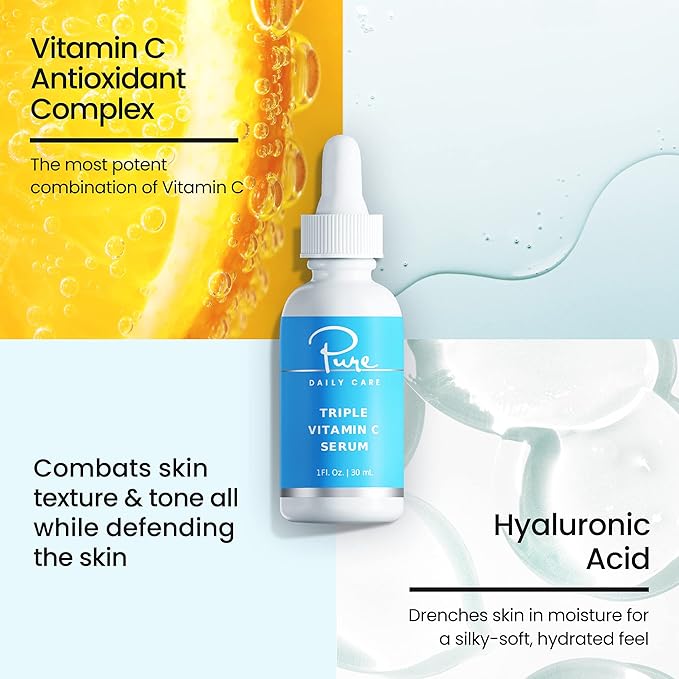 Triple Vitamin C Serum - Anti-Aging Antioxidant Brightening Clinical Grade Clean Skincare-GlimoraGlow