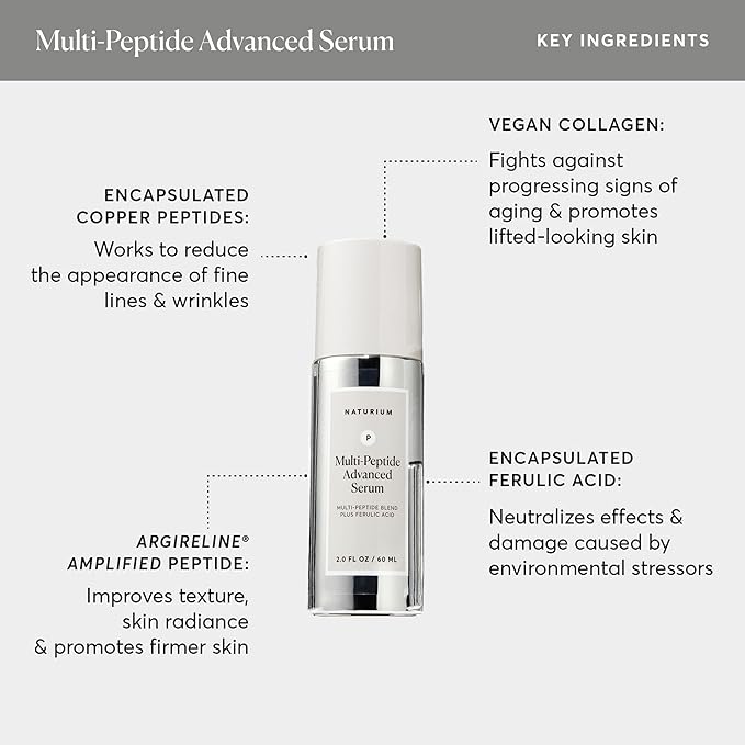 Naturium Multi-Peptide Advanced Serum Jumbo, Firming & Smoothing Face Serum for Fine Lines & Wrinkles with Advanced Multi-Peptide Blend, 2 oz-GlimoraGlow