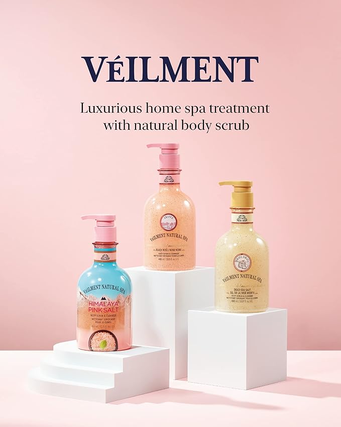 NATURAL SPA DEAD SEA SALT 2-in-1 BODY WASH & BODY SCRUB(13.53fl.oz) - Natural Exfoliating Salt Scrub for Deep Cleansing - Effective on Scars & Wrinkles - Moisturize Skin Polishes-GlimoraGlow