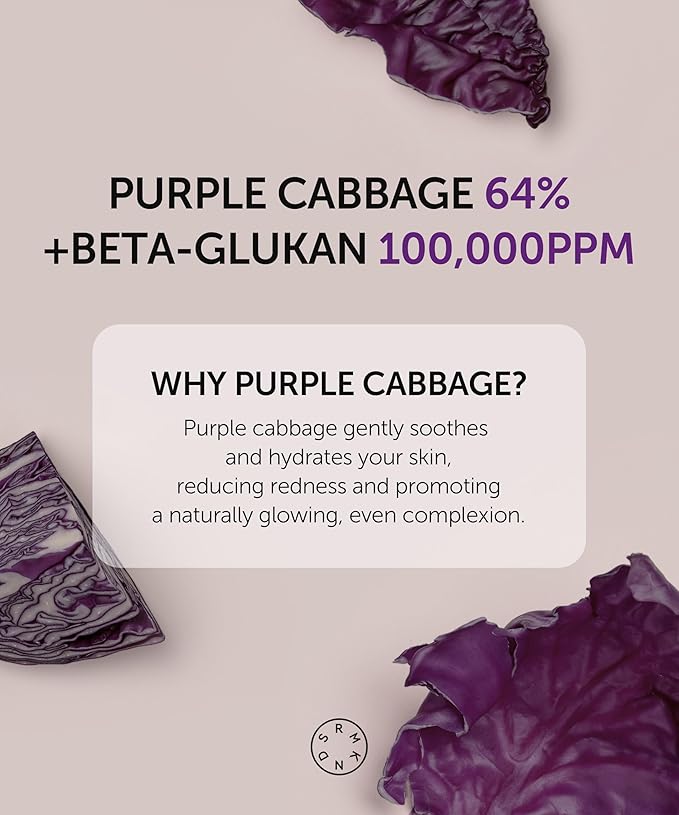 SERUMKIND Purple Cabbage Serum - Calming and Skin Recovery- Korean Face Skincare – Beta Glucan 100,000ppm – Soothing & Redness Relief - Vegan, Cruelty-Free – 1.01 fl.oz.-GlimoraGlow