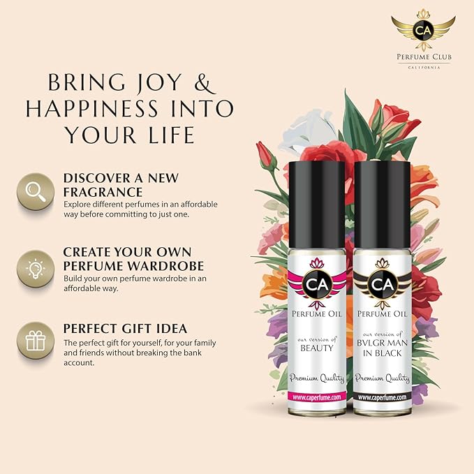 CA Perfume Amber Rouge Saffron Fragrance Body Oil For Women & Men Roll On 0.33fl oz / 10ml-GlimoraGlow