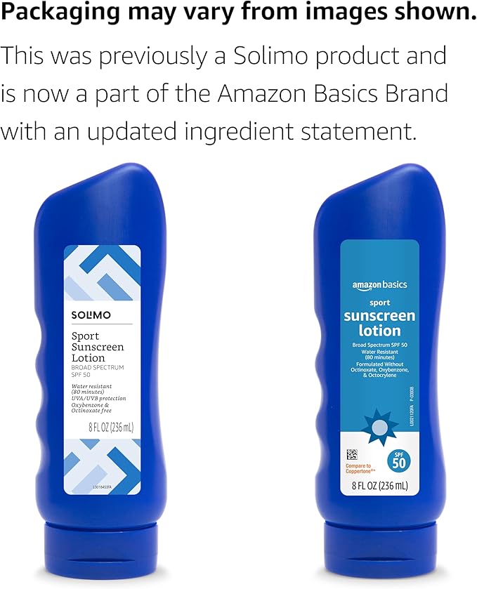 Solimo Sunscreen Lotion, No Octinoxate/Oxybenzone, Unscented, 8 fl oz, 6-Pack-GlimoraGlow