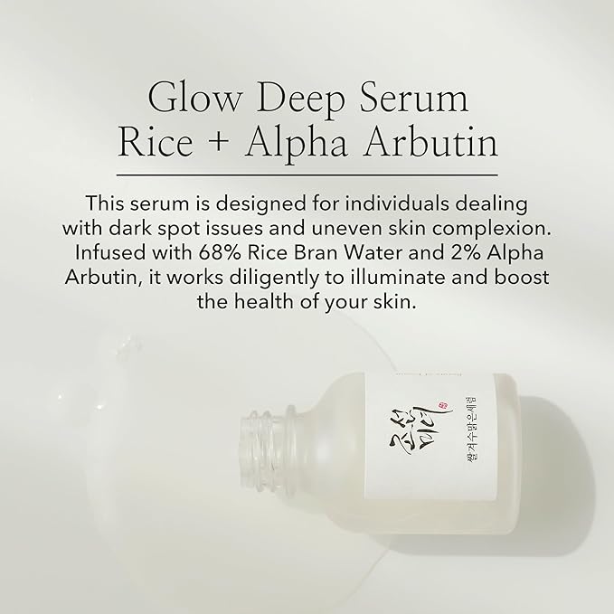 Beauty of Joseon Glow Deep Serum Rice Alpha-Arbutin for Uneven Dull Skin Tone, Daily Korean Skin Care for Men and Women 30ml, 1 fl.oz-GlimoraGlow