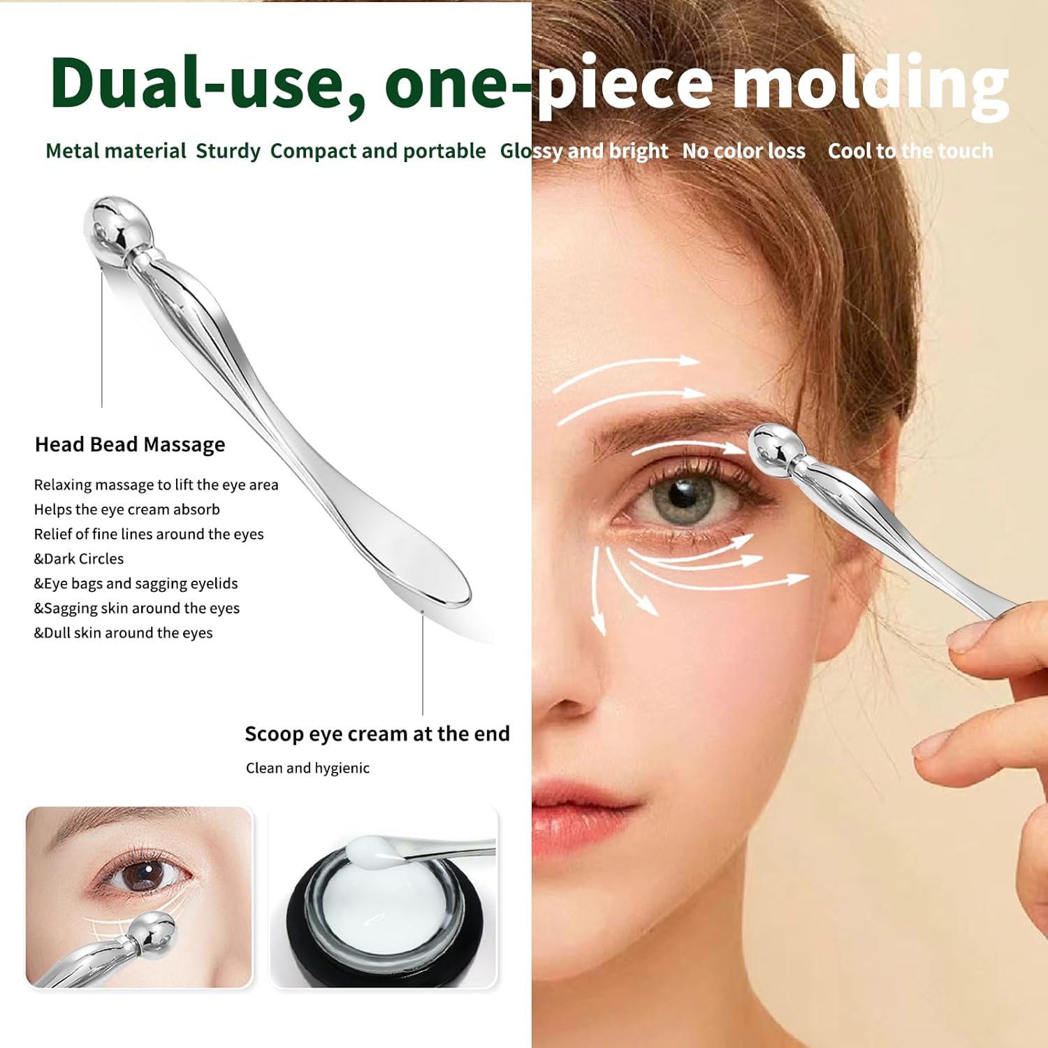 Gua Sha Facial Tools Stainless Steel & Face Roller Massager Skin, Facial Massage Skin Care for Face Neck Body, Reduce Puffiness Remove Wrinkles, Valentines Gift for Women-GlimoraGlow