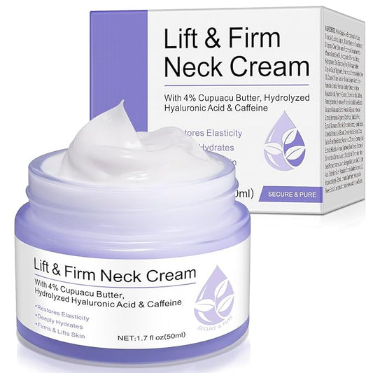 Neck Firming Cream, Neck Cream for Tightening & Neck Lift, Anti-Aging Neck Cream for Wrinkles 1.7 Fl.Oz-GlimoraGlow