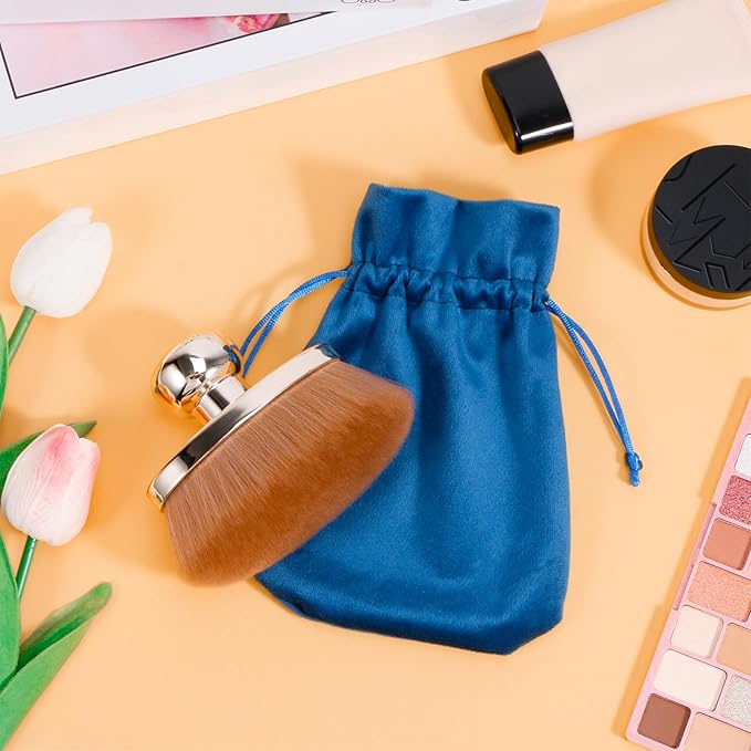 Extra Large Body Makeup Brush for Self Tanner – 115mm Wide Rose Gold Kabuki Body Brush for Bronzer Blend & Blur, Vegan Fiber Self Tanning Brush for Legs & Body with Drawstring Bag by Yoseng-GlimoraGlow