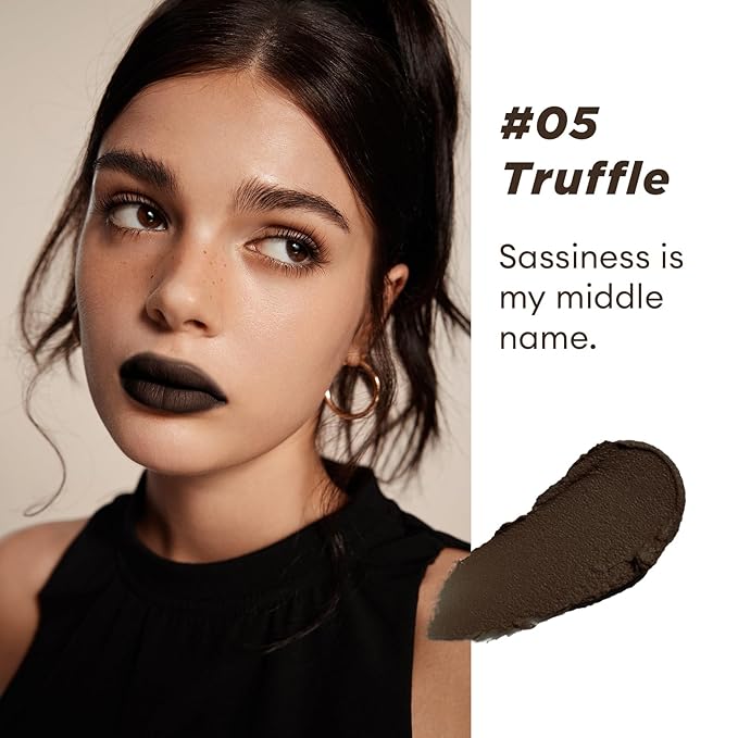 ITY Velvet Matte Finish Lip Stain-Mousse Textured Lip Clay, Red Shade, Conceals Lip Lines, Rich Pigment Lip Tint Lipsticks, 0.14 oz (4g) in Earthy, Truffle.-GlimoraGlow