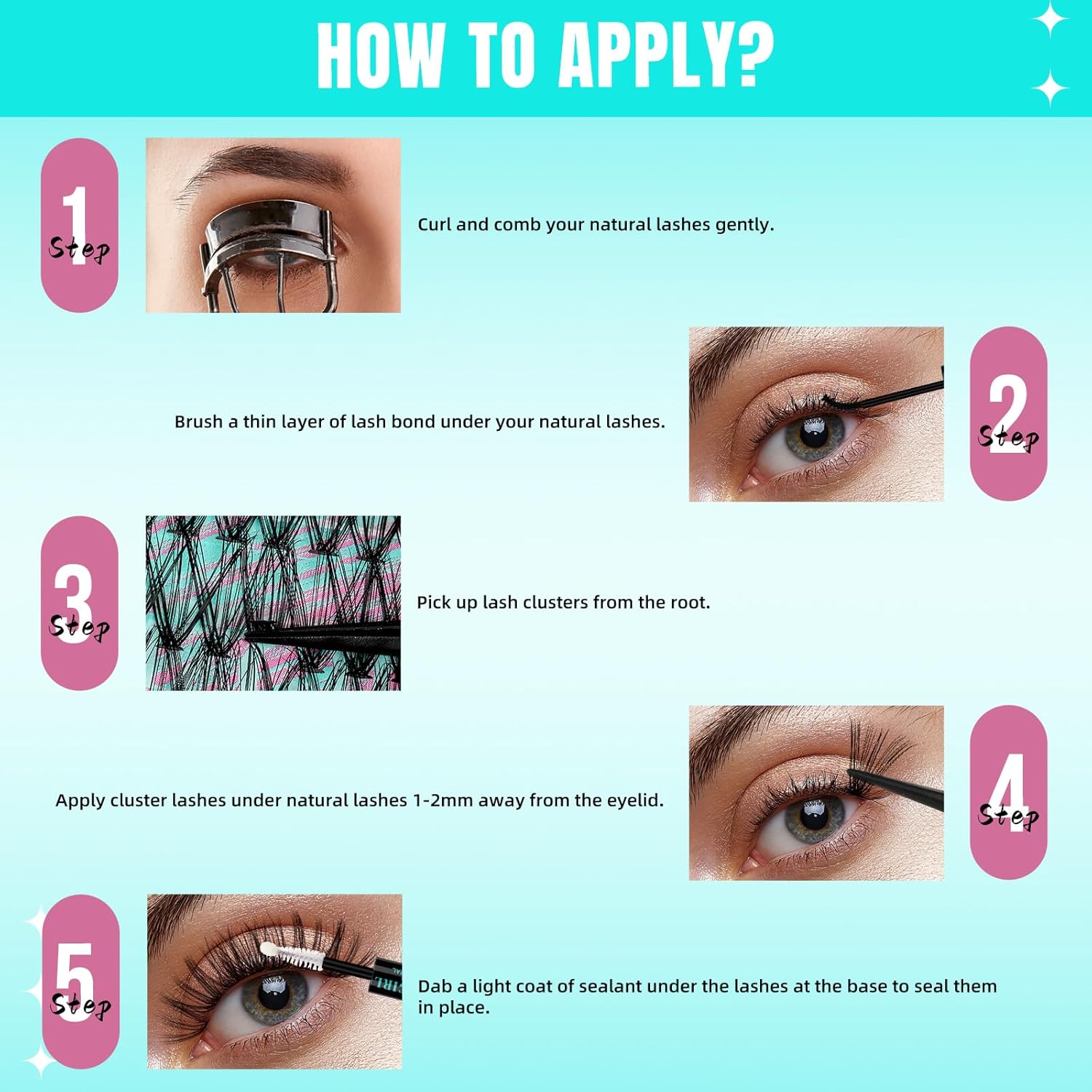 Lash Clusters Wispy 280PCS Eyelash Extension 30D Cluster Lashes Individual Lashes DIY Lash Extension Natural Look Cluster Eyelash Extensions Soft False Eyelashes at Home for Beginners(16mm)-GlimoraGlow