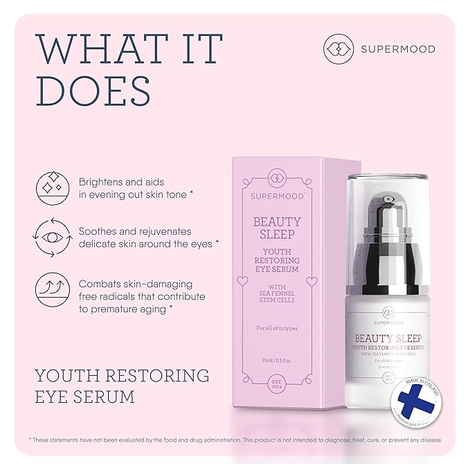 Overnight Eye Serum - Under Eye Serum for Night Time w. Hydrating Elderberry & Sea Fennel Stem Cells, Reduces Under-Eye Bags & Wrinkles, Anti-Aging Eye Serum-GlimoraGlow