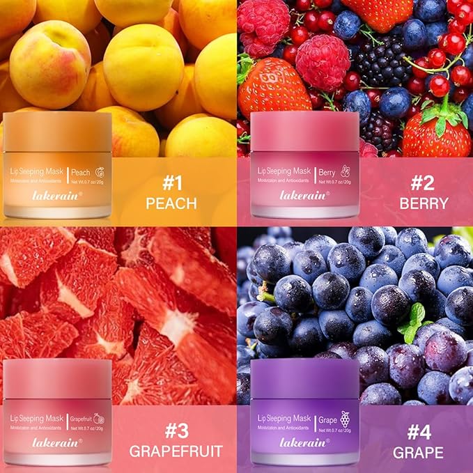 Hydrating Lip Sleeping Mask, Long Lasting Hydrating Night Lip Balms for Intensive Moisturizing and Care, Prevention Dry and Crack (PEACH) 0.7 OZ-GlimoraGlow