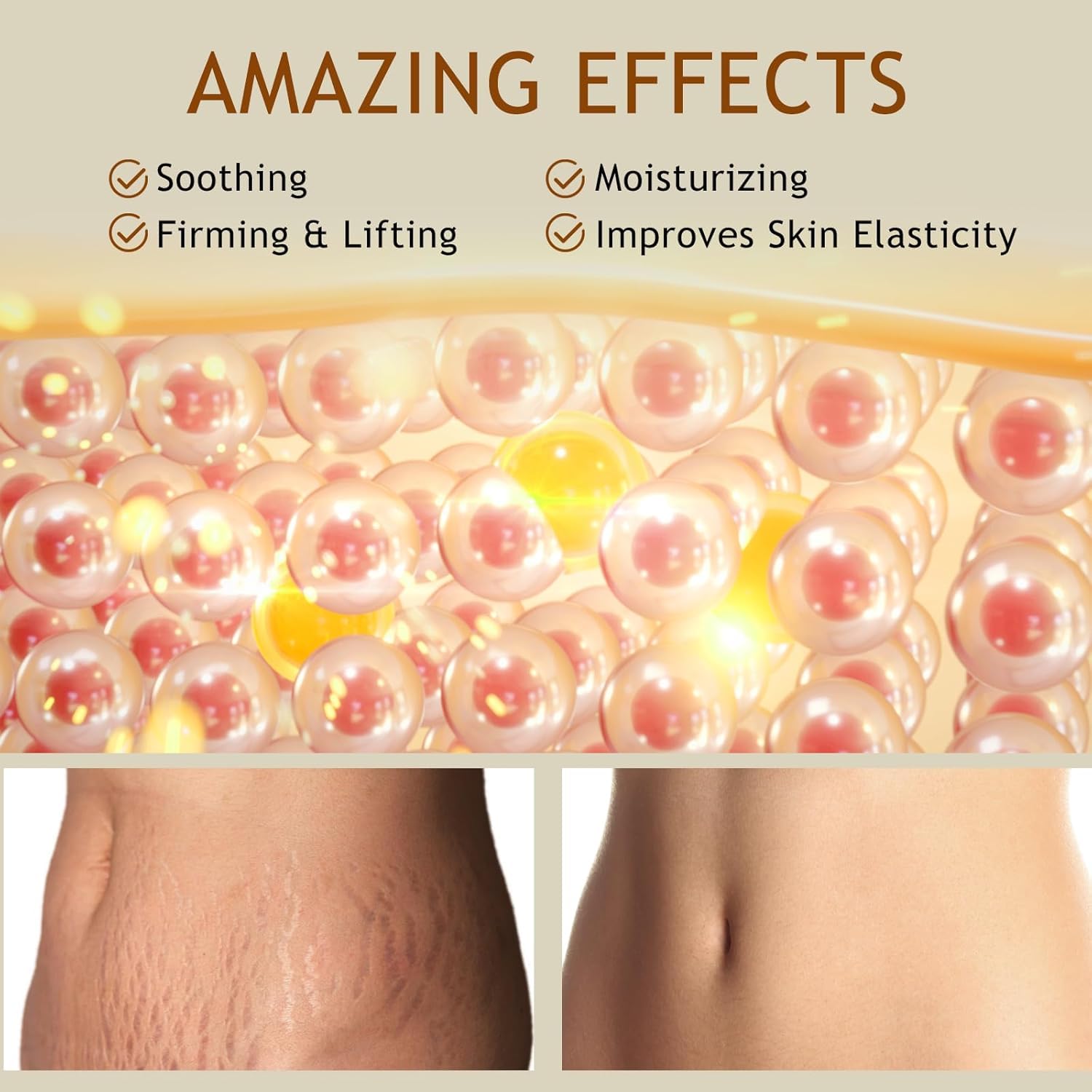 B Flat Belly Firming Cream - Stretch Mark Treatment - Clean and Gentle Belly Cream - Skin Tightening Cream for Cellulite for Stomach Mark & Thighs & Butt, Moisturizing Lifting Body Lotion-GlimoraGlow