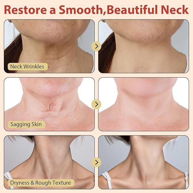 AH-8 Firming Neck Cream with Roller - Neck and Chest Firming Cream to Lift, Tighten & Smooth Sagging Skin, Reduce Wrinkles & Hydrate for Youthful Neck, 4.23 Fl Oz-GlimoraGlow