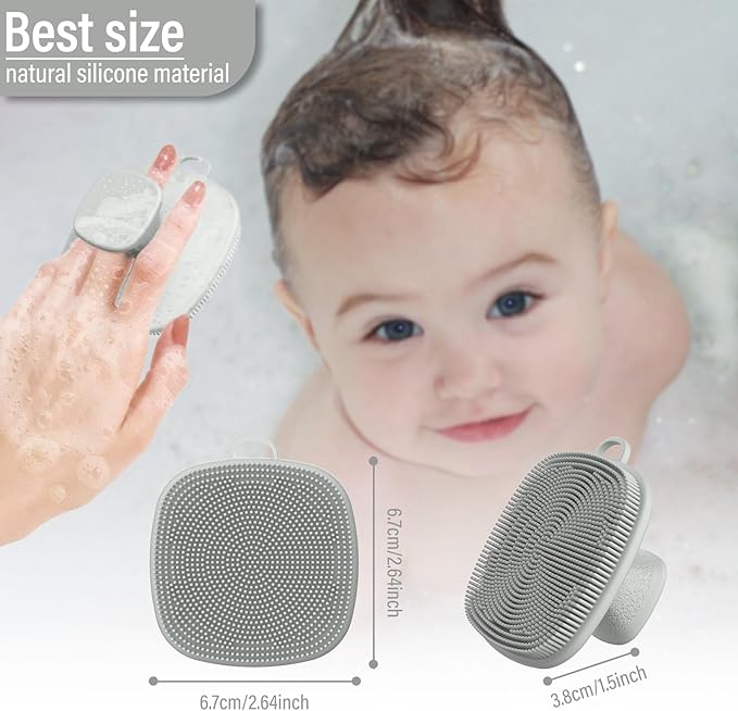 2 Pack Face Scrubber,Silicone Facial Cleansing Brush for Men & Women,Reusable Gentle Facial Waterproof Cleansing Skin Brush Exfoliating Scrubber for Sensitive Skin (Gray+Purple)-GlimoraGlow