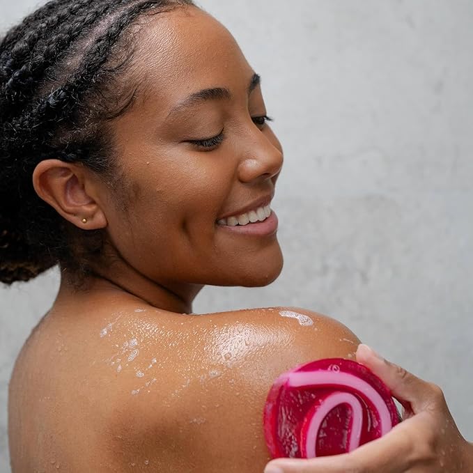 ANIHANA Handcrafted Natural Soap with Coconut Oil, Gentle Cleansing, Paraben Free, Refreshing Raspberry Lollipop Scent, 4.23 oz-GlimoraGlow