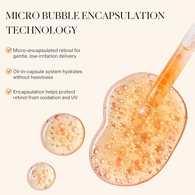 1% Retinol Face Oil with Firming, Smoothing & Glowing– Retinol Serum for Face, Lightweight Squalane Facial Oil for Fine Lines, Texture & Anti-Aging, Gentle for All Skin 1.01 fl oz-GlimoraGlow