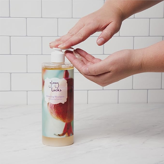 100% PURE Glossy Locks Glossing Shampoo Hair Wash Detox & Hydrate Shine Boosting Dry Dull Damaged Strands Avocado Butter & Seaweed Collagen Natural Care for Women & Men Vegan - 13.5 Fl Oz-GlimoraGlow