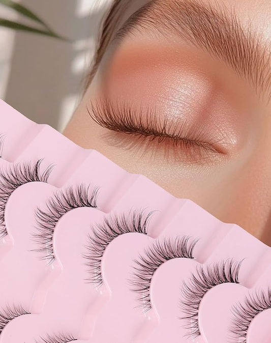 Lashes Natural Look False Lashes Wispy Lashes Fake Eye Lashes Strip Lashes Natural Eyelashes Wispy Natural Lashes UP24-GlimoraGlow
