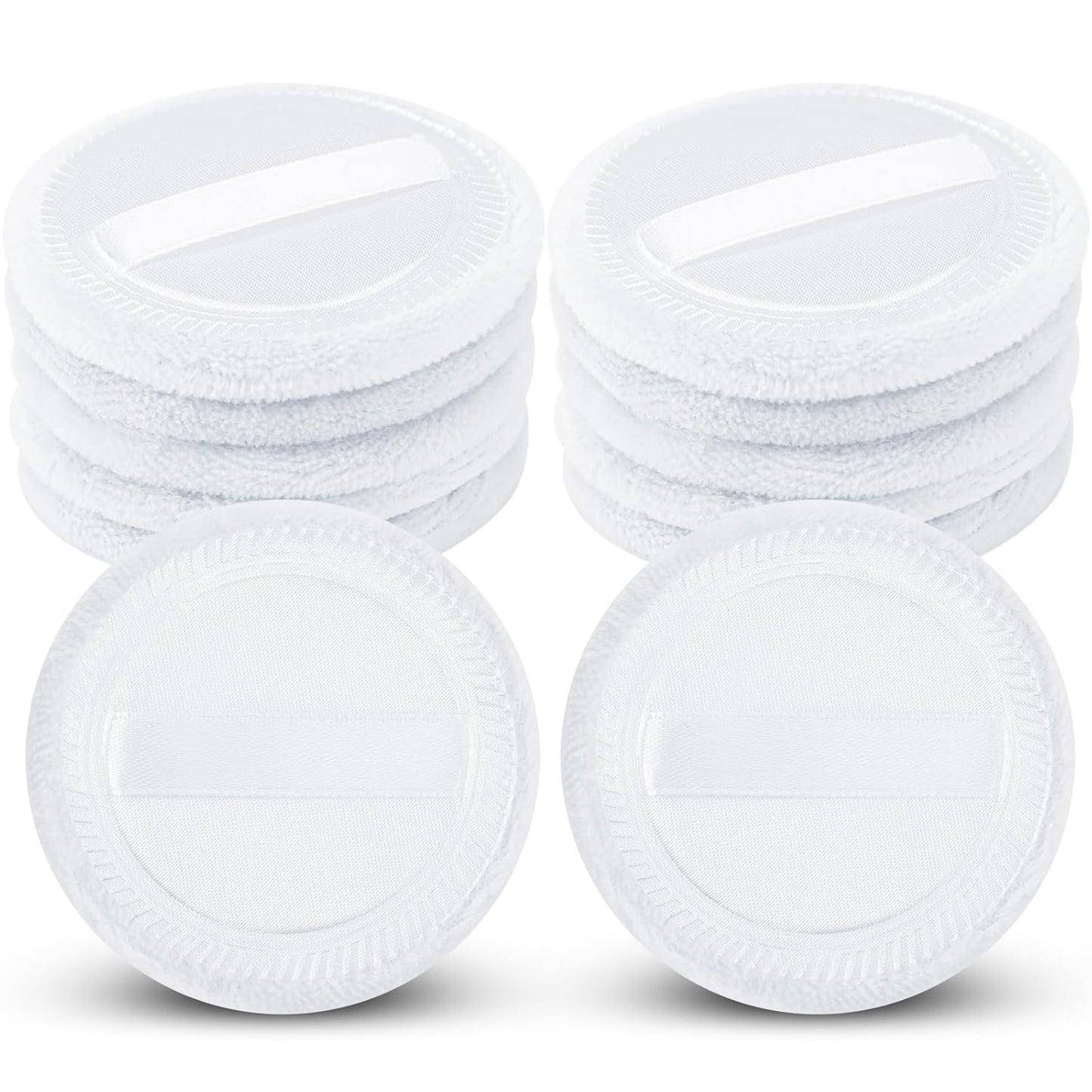 12 Pieces Powder Puffs Cotton Makeup Pads Soft Face Compact Puffs for Loose Setting Pressed Powder, 2.36 Inch (White)-GlimoraGlow