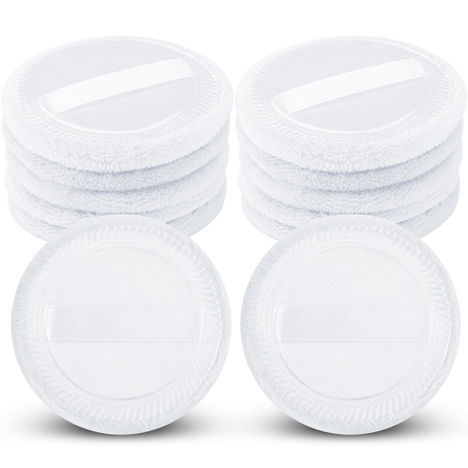 12 Pieces Powder Puffs Cotton Makeup Pads Soft Face Compact Puffs for Loose Setting Pressed Powder, 2.36 Inch (White)-GlimoraGlow