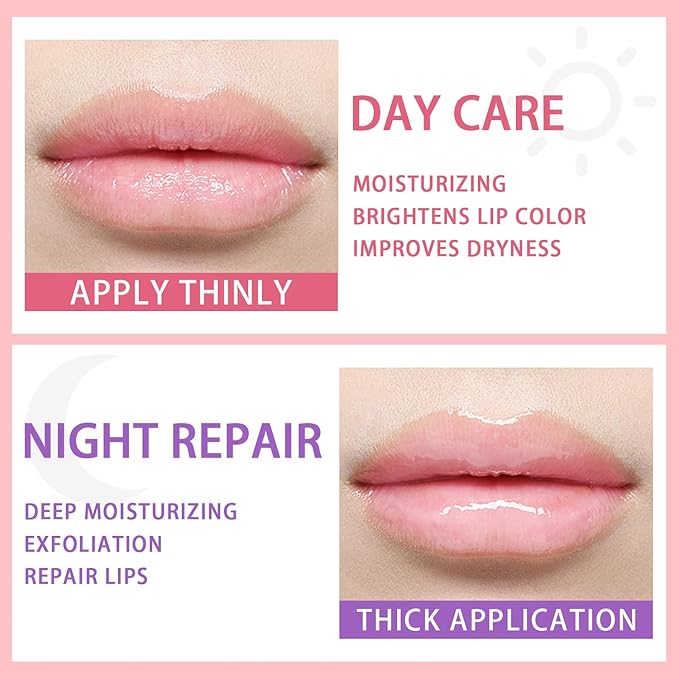 2 Pcs Lip Sleeping Mask, Lip Mask Overnight Hydrate Repair Sleeping Lip Mask, Moisturizing Lip Balm Lip Care Anti Dry Cracked Lip Cream, Lip Scrubs Exfoliator Reduce Lip Lines-GlimoraGlow