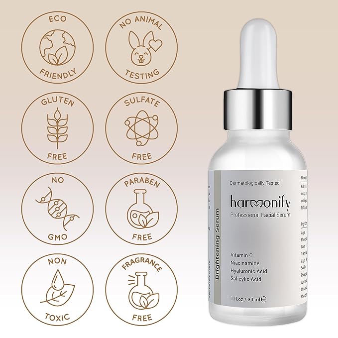 Niacinamide with Salicylic Acid Serum for Face, Hydrating Dark Spot Facial Serum & Plumb Skin, Daily Skincare Essential, 1 fl. oz, Made in Europe-GlimoraGlow