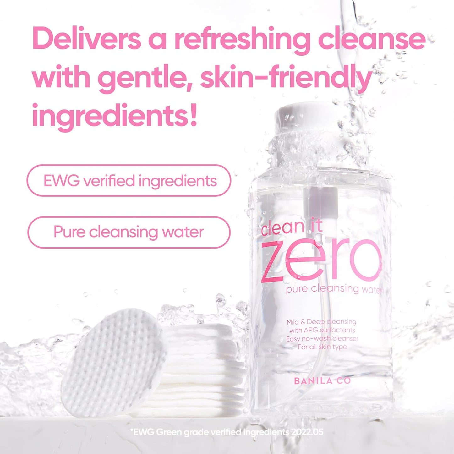 BANILA CO Clean It Zero Pure Cleansing Water | Gentle Cleanser for Sensitive Skin | Micellar Water Makeup Remover No Rinse & Oil Free (310ml / 10.48 fl.oz)-GlimoraGlow