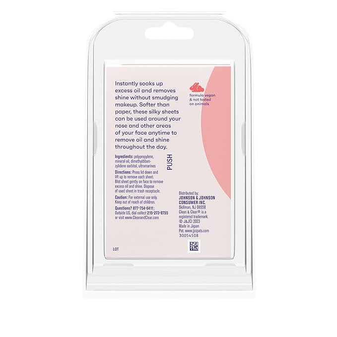 Clean & Clear Oil Absorbing Facial Sheets, Portable Blotting Papers for Face & Nose, Absorbing Blotting Sheets for Oily Skin to Instantly Remove Excess Oil & Shine, 3 x 50 ct-GlimoraGlow