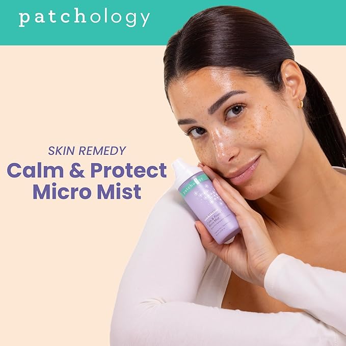 Patchology Skin Remedy Calm & Protect Micro Mist – Hydrating Facial Spray with Ectoin, Probiotics & Botanical Blend - Fragrance Free - Refines Pores & Leaves a Fresh Glow - 80 mL-GlimoraGlow
