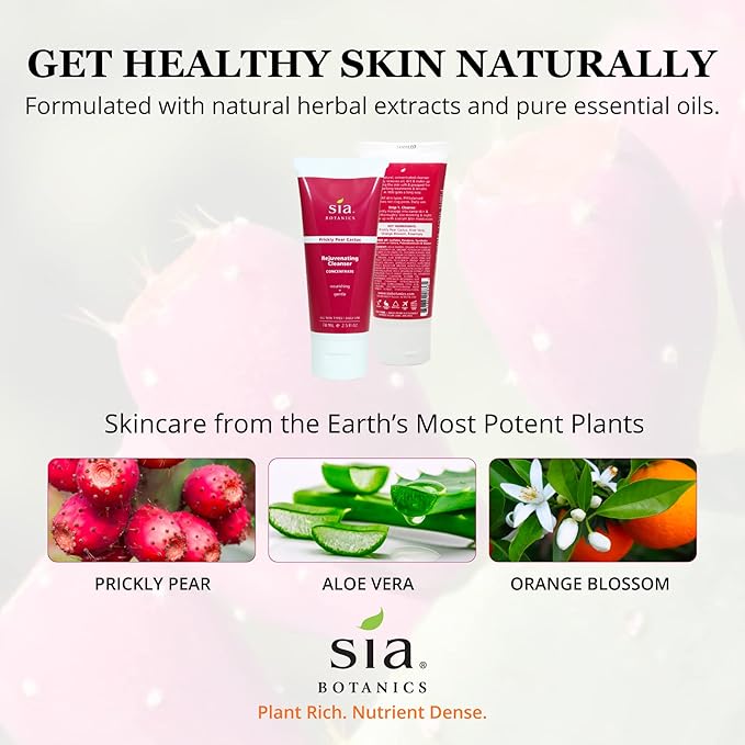 Rejuvenating Facial Cleanser (74ml/2.5oz Eco Tube) | Face Wash w/Prickly Pear, Aloe Vera, Orange Blossom | Natural, Clean, Botanical Skincare for Women-GlimoraGlow