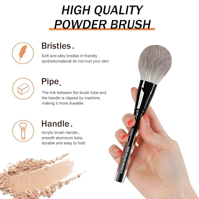 KENCOLOR Premium 13-Piece Makeup Brush Set with PU Travel Pouch – High-End Acrylic Handle, Soft Synthetic & Natural Bristles, Dense & Non-Absorbent, for Flawless Application-GlimoraGlow