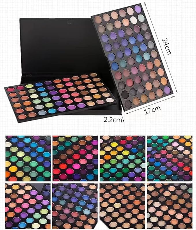 120 Colors Highly Pigmented Eye Makeup Palette,Spotlight Eyeshadow Palette Natural Colors Make Up Eye Shadows Long Lasting Waterproof Eye Shadow Cosmetics Gift Kit-GlimoraGlow