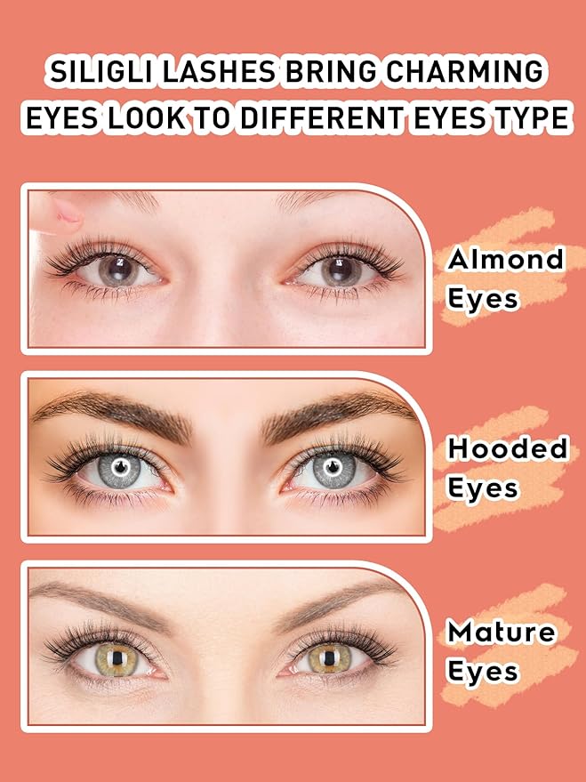 Wispy Cat Eye Lashes False Eyelashes Natural 10mm Short Lashes Pack Soft Strip Eyelash 3D Volume C Curl Natural Eyelashes 7 Pair Siligli Eyelashes-GlimoraGlow