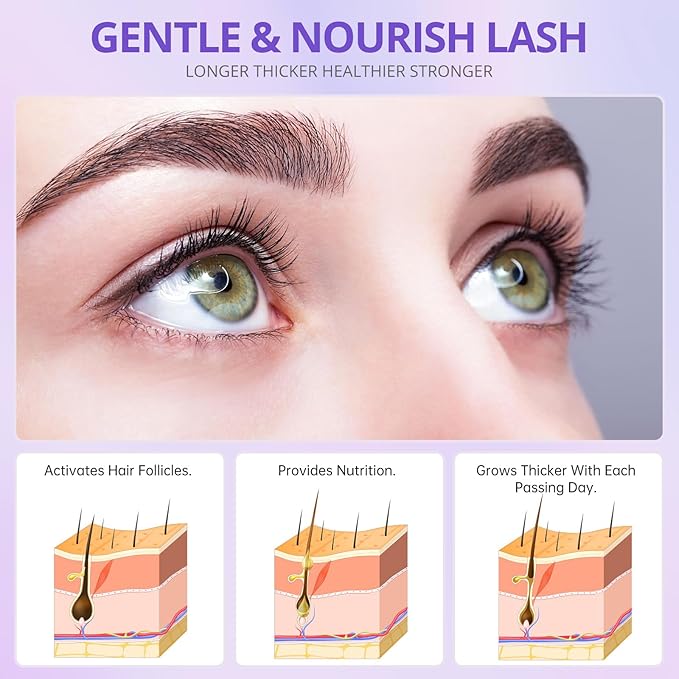 Lash Serum - 8ml Rapid Eyelash Growth Serum for Thickness, Stronger, Healthier Lashes & Brows - Vegan & Cruelty-Free-GlimoraGlow